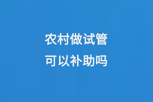 农村做试管可以补助吗